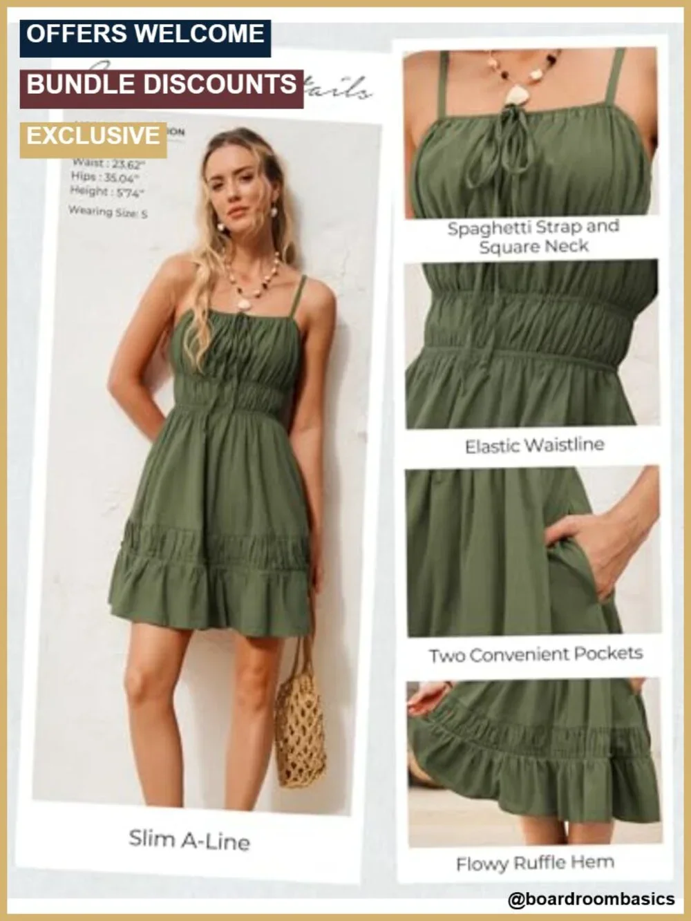 Sleeveless Mini Sundress with Pockets, Smocked Backless A-Line